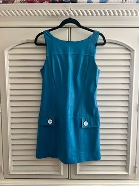 bebe Leather Sleeveless Mini Shift Dress